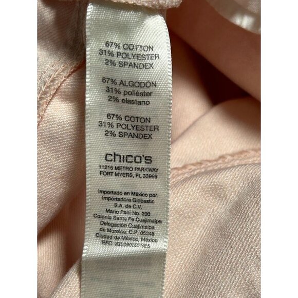 Chico's Womens‎ Ankle Jeans Size 6 Light Pink Mid-Rise Stretch Denim - Picture 7 of 7
